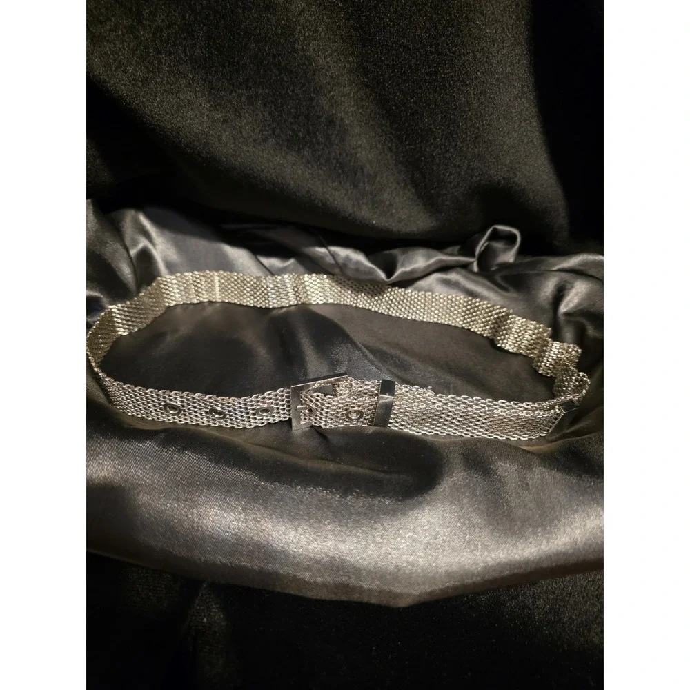 Womens Vintage Chrome Metal Mesh Belt Size M Pants 4-6